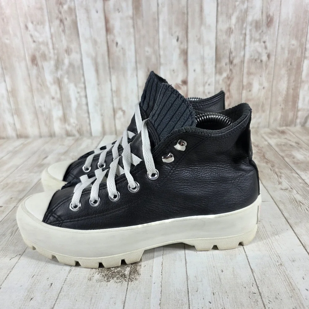 Converse Chuck Taylor All Star Lugged Winter‎ GORE-TEX Black Leather Womens 6.5